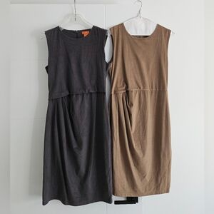 2x Joe Fresh S 4 Faux Suede Sheath Work Dress Full Zip & Lined